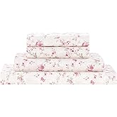 Modern Threads Printed 3-Piece Extra Soft Bedding Sheets & Pillowcase Set, Deep Pocket up to 16 inch Mattress Kashmir Rose Twin
