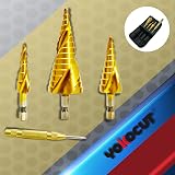 YOKOCUT HSS Titanium Step Drill Bit Set 4-12/20/32mm 3-Piece + Center Punch view 7