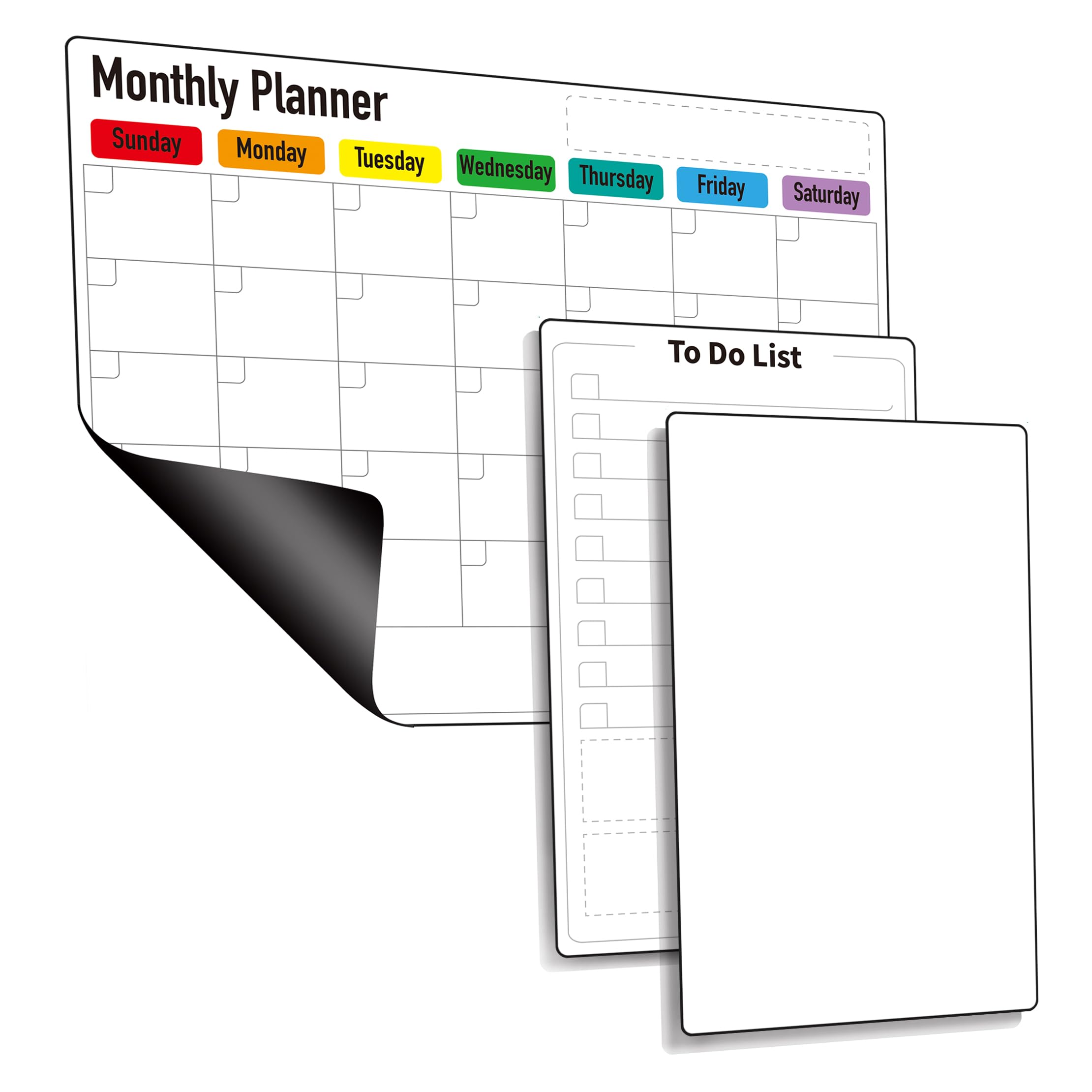 Magnetic Monthly Planner for Fridge, Magnetic Whiteboard Calendar Family Planner, Dry Erase White Board To Do List