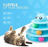 FurDreams Cat Roller Ball Toy Interactive Blue 3 Tier Puzzle Tower view 4