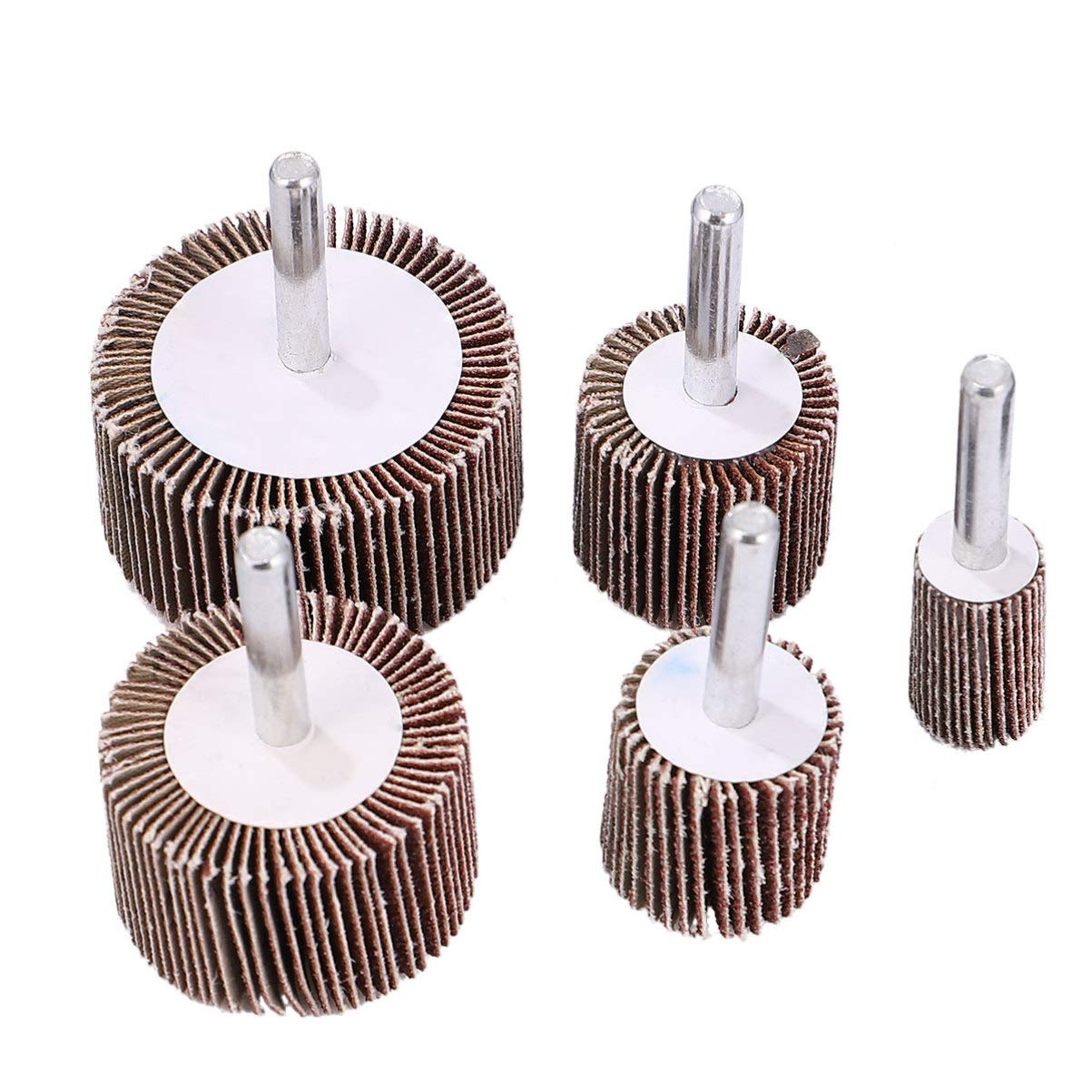 Cabilock 10pcs Louver Grinding with Handle Assorted Sandpaper Wheels for Polishing Rotary Tools for Furniture Repair Safe Wear-resistant