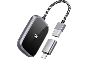 2 in 1 Wireless CarPlay & Android Auto Adapter - 2024 Upgraded Auto-Connect & Low Latency Dongle for IOS10+ iPhone & Android 