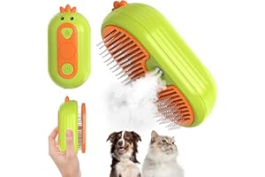 IVYQXG Cat Steam Brush for Shedding, Steam Brush for Cats with Release Button, 3in1 Self Cleaning Cloud Care Cat Hair Brush, Rechargeable Cat Deshedding Brush with Steam for Long & Short Haired Cats and Dogs