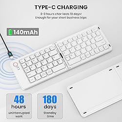 JPHTEK Mini Foldable Bluetooth Keyboard - Portable