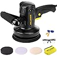 6 Inch Car Buffer Polisher, Random Orbital Variable Speed Buffer Waxer Machine Kit with 3 Buffing and Polishing Bonnets, Electric Buffer Polisher for Car Detailing and Waxing, ROLAYSEE TOOLS