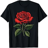 Amazon.com: Women's Cute Graphic Rose Tops I Cute Red Rose T-Shirt