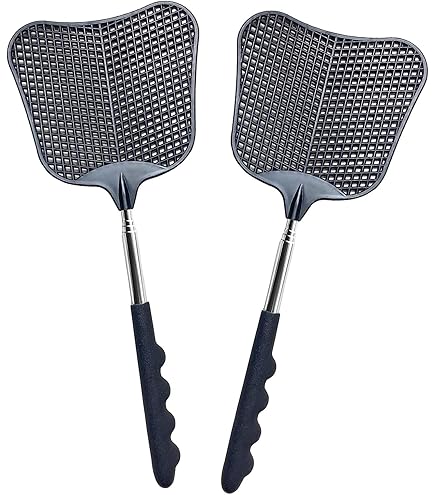 Lot De 5 Tapettes à Mouches Télescopiques En Acier Inoxydable[~828