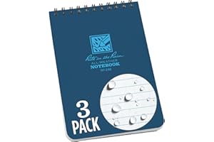 Rite In The Rain Weatherproof Top Spiral Notebook, 4" x 6", Blue Cover, Universal Pattern, 3 Pack (No. 246-3), 6 x 4 x 3.75