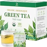 Soeos Organic Green Tea, 100 Tea Bags (Pack of 1), Caffeinated, Fresh and Healthy Green Tea, 6.3 Ounce