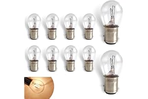 ZBGUN 10 PCS 1157 Light Bulbs, S25 BAY15D Durable Mini Bulb, Super Bright Automotive Brake Light, Universal for Most Cars Brake Lights, Tail Lights, Reversing Lights, Rear Fog Lights (White)