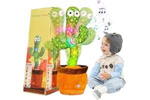 LUKETURE Dancing Cactus, Talking Singing Cactus Mimicking Toy, Repeating and Recording What You Say, Dancing Talking Baby Toys, with LED, Repeat, Dance, Sing, Record