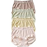 PDZXWYZ Daily Comfort 4 Packs Women's Soft Breathable Cotton Blended Mid-waist Underwear S/M - Full Coverage stretch