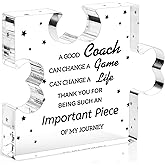 Funnli Basketball Baseball Football Soccer Cheer Coach Gifts Acrylic Plaque, Thank You Gifts for Volleyball Softball Hockey Team Fitness Instructor, Birthday Christmas Thanksgiving Gifts for Coach
