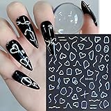 Heart Roses Nail Stickers 3D Self-Adhesive