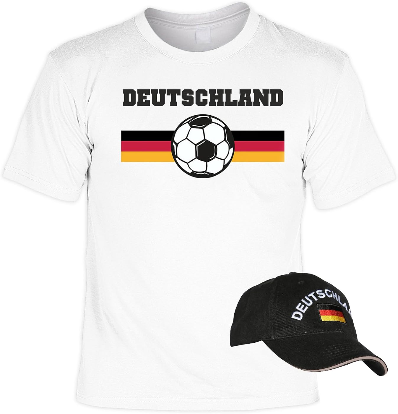 Deutschland Farben Fahne Fußball Fanartikel Set 2teilig Fan TShirt