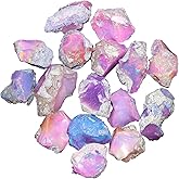 GEMKORA 50 carats. Dyed Purple Raw Ethiopian Opal Gemstone Crystals, Wholesale Gemstone Lot, Rough Crystals, Rock Stones, Jewelry Making Supplies, DIY & Crafts, (6-8 pcs.) (15-20mm)