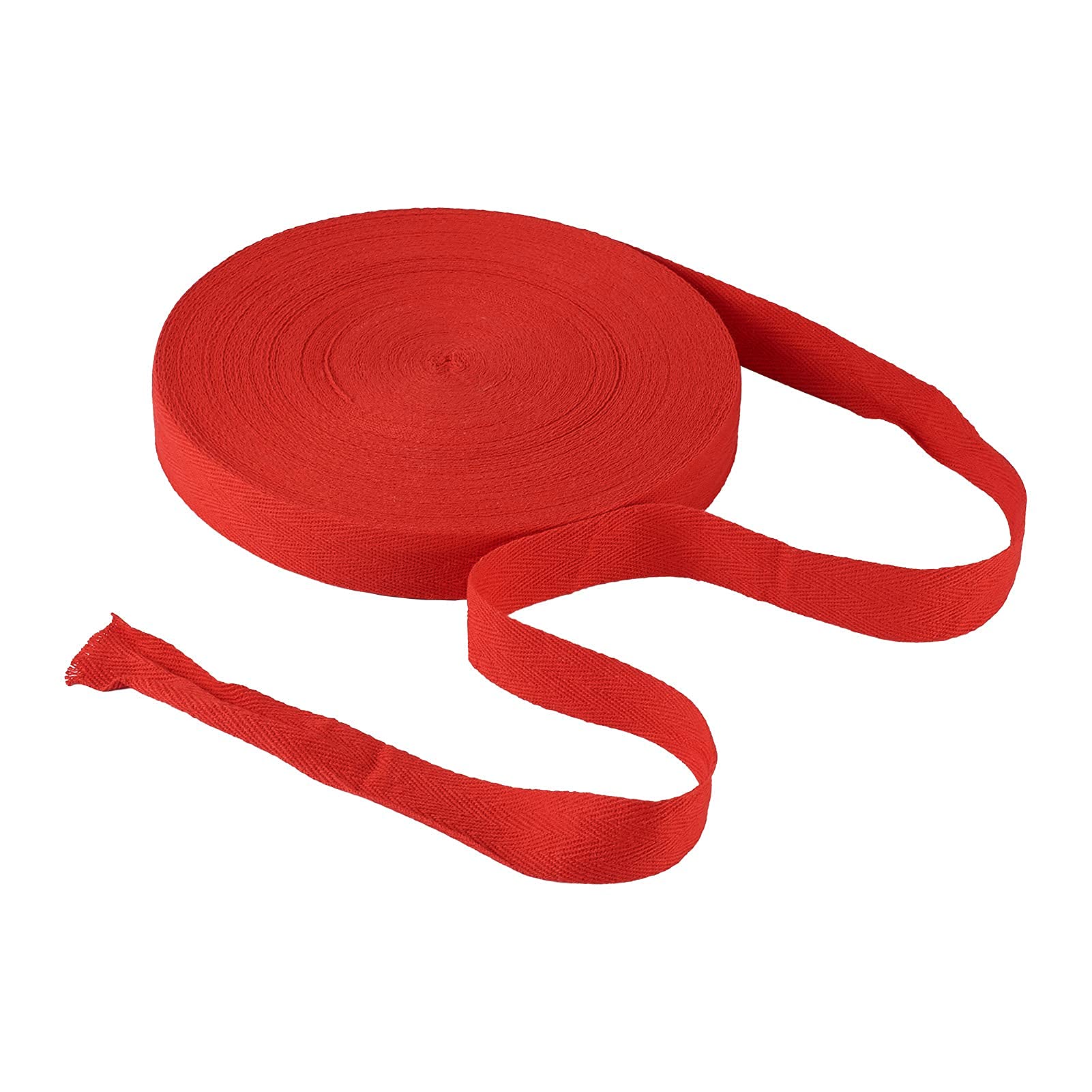 PandaHall 45 Meters 25mm Cotton Bunting Tape Red Twill Tape Herringbone Ribbons for Sewing Dressmaking Alterations Craft