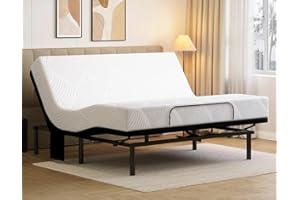 koorlian Adjustable Bed Frame Queen with 5 Height Options, High Thrust Quiet Motors, 4 A&C USB Ports, Independent Head & Foot Incline, 10 Minutes Tool-Free Easy Assembly (Mattress Not Included)