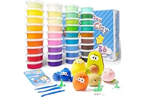 Air Dry Clay, 36 Colors Modeling Clay for Teens with Tools, DIY Soft & Ultra Light Magic Clay Craft Kits, Non-Toxic Model Mag