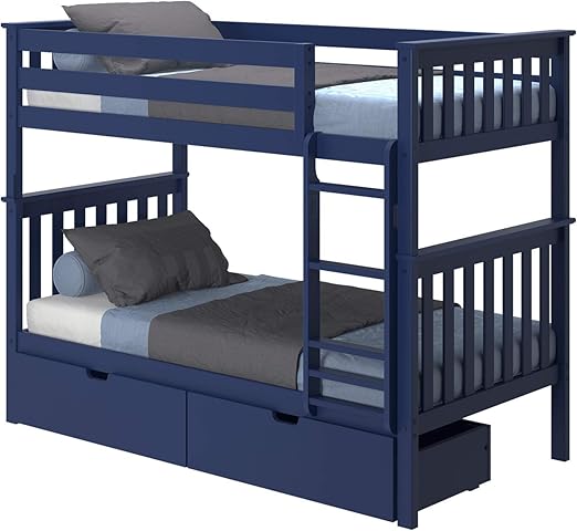 Amazon Com Max Lily Solid Wood Twin Bunk Bed Storage Drawers