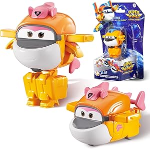 Super Wings Transformations-Flugzeug Supercharged Tiki, ca. 5,08 cm große Spiel-Figur für Kinder, Spielzeug-Flugzeug und Roboterfigur für 3+ Jahre Alten Jungen Mädchen