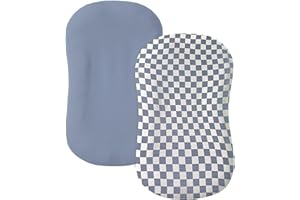 guruixu Muslin Baby Lounger Cover 2 Pack, 100% Cotton Infant Slipcover, Soft & Breathable Replacement Slipcover, Compatible w