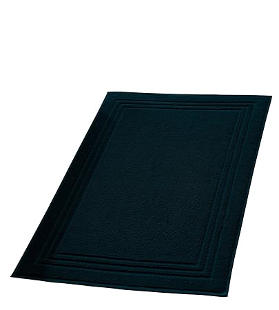 Erwin Müller Badteppich, Badematte, Duschvorleger Heidelberg 100% Baumwolle schwarz Größe 50x80 cm- sehr weich, schnell trock