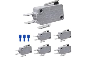 Yoiilnz 6Pcs Micro Limit Switch Short Straight Hinge Lever Arm SPDT Snap Action Switch for Arduino,KW3A 16A 125/250V