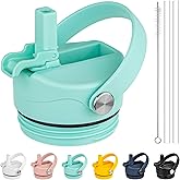 Diumepo Straw Lid for Yeti Rambler 12 18 26 36 64 oz Water Bottle, Replacement Straw Cap with Straw for Yeti Rambler Bottle, Dust Cover, Flexible Handle