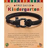 Meliatomia First Day of Kindergarten Gift- Boys Bracelets for Teen Son, Grandson, Nephew - Birthday, Christmas, Graduation, Valentine's Day - 8mm Agate Stone with Inspirational Card & Gift Box