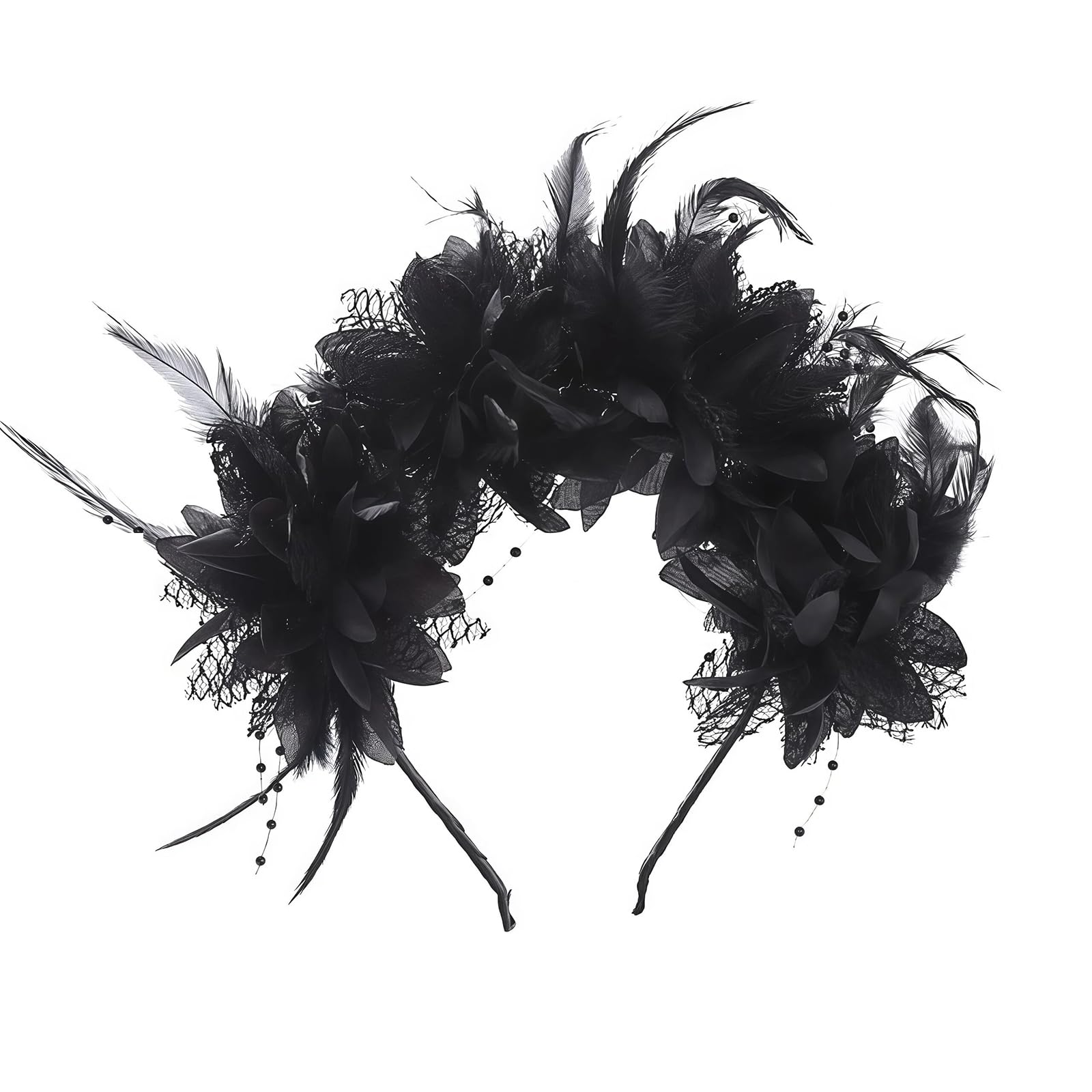 Black Rose Flower Headband Mexican Flower Headband Hair Wreath Floral Crown Floral Head Piece Hair Crown