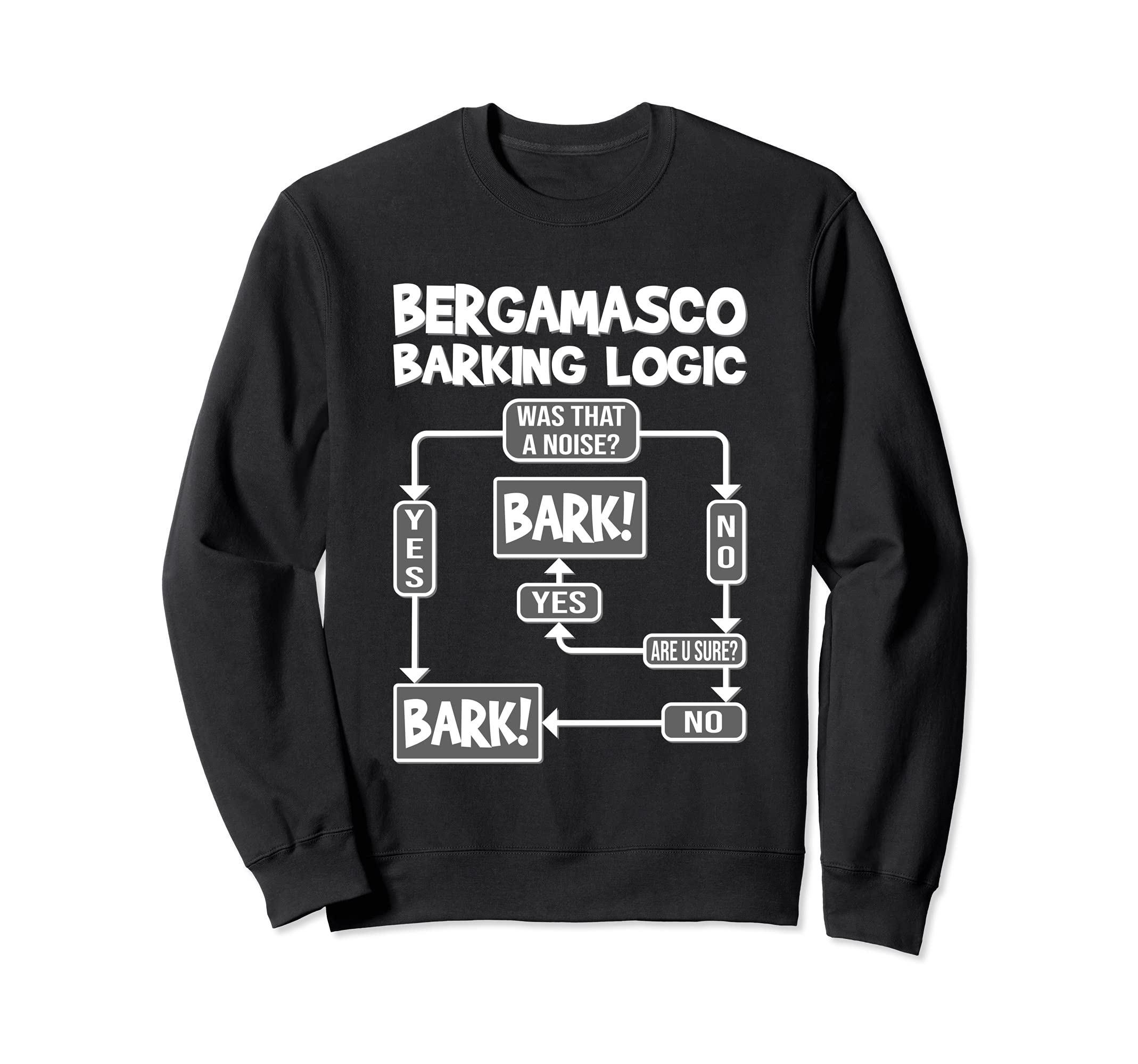 Dog Barking Logic, funny dog gift idea, Funny Bergamasco Sweatshirt