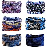 Toes Home 6PCS Outdoor Magic Headband Elastic Seamless Bandana Scarf UV Resistence Sport Headwear Boho Series for Yoga Hiking Riding Motorcycling