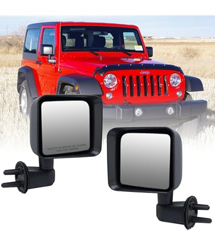 Left Side Power Heated Mirror For 2014 Jeep Wrangler (JK) - Manual Folding, Textured Black 11 thumbnail image