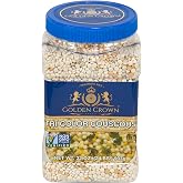 Golden Tri Color Pearl Couscous, 32 oz (2lb), Non-GMO, No Sodium | Made w/Durum Wheat, No Preservatives, High In Fiber Pasta Alternative, Wheat Flour Cous Cous For Mediterranean Salads, Soups