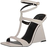 Guess Women's Bacio3 Heeled Sandal, White Patent, 8