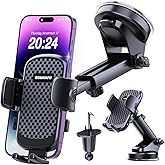 [Ultra-Stable] Car Phone Holder【2026 Strongest Suction & Hook】Cell Phone Mount for Dashboard Windshield Vent,Mobile Stand Bas