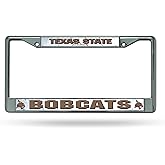 Rico Industries NCAA Texas State Bobcats 12" x 6" Silver Chrome Frame W' Decal Insert Car/Truck/SUV Auto Accessory