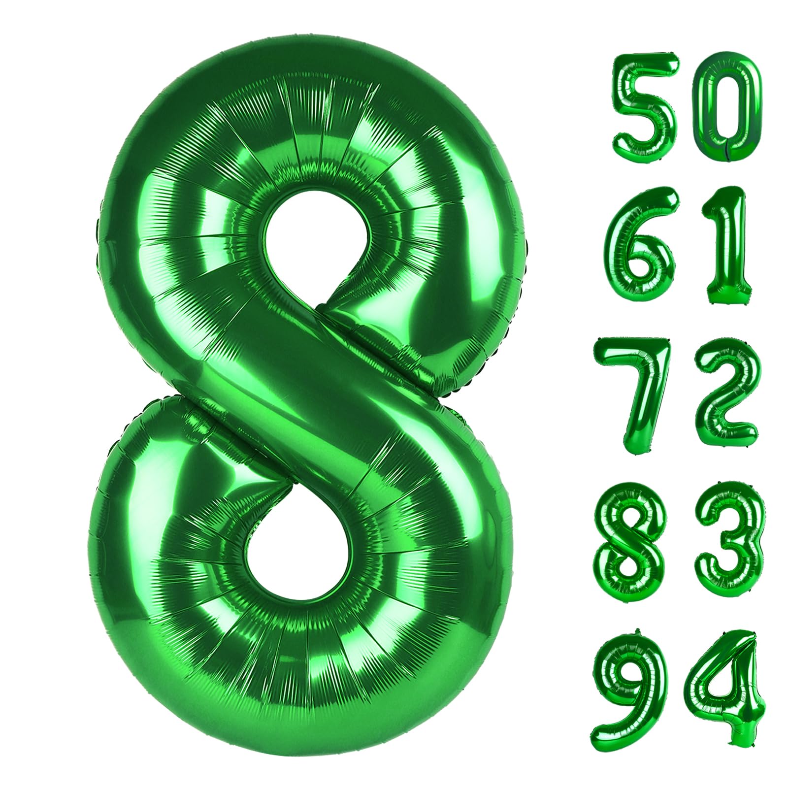 Photo 1 of Green 8 Balloon, Number Balloons 40 Inch, 8th Birthday Decorations for Boys Girls, Green Birthday Balloons, Party Supplies, Number 8 Balloon, Games Theme Decorations