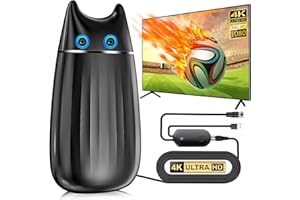 QBOY 2024 Upgraded Digital TV Antenna, 1000 Miles Range TV Antenna for Smart TV Indoor with High Gain Amplifier Signals Booster, HD Antenna for TV Indoor Support 8K 4K 1080P for Smart/Older TV-36ft Cable