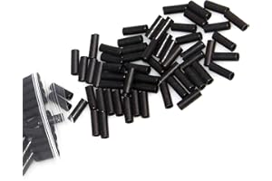 AGOOL Fishing Wire Single Barrel Crimp Sleeves - 300pcs Black Oxidized Copper Crimp Sleeves Fishing Wire Rope Clips Tube Line Connector Leader Rigging Tackle 9 Size