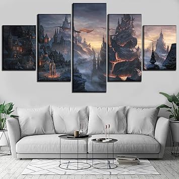 Amazon 5ピースキャンバスプリントファンタジーポスタードラゴンハウス溶岩山絵画ウォールアートモジュラー画像装飾キッズルーム現代アートワーク 30x40x230x60x230x80x1 Yjj スポーツ アウトドア Amazon 5ピースキャンバスプリントファンタジーポスタードラゴンハウス溶岩山絵画ウォールアートモジュラー画像装飾キッズルーム現代アートワーク 30x40x230x60x230x80x1 Yjj スポーツ アウトドア
