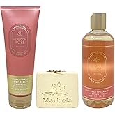 Bath & Body Works Aromatherapy Heirloom Rose - Ultimate Hydration Body Cream and Body Wash + Foam Bath - with a Creamy Rose Bar Soap