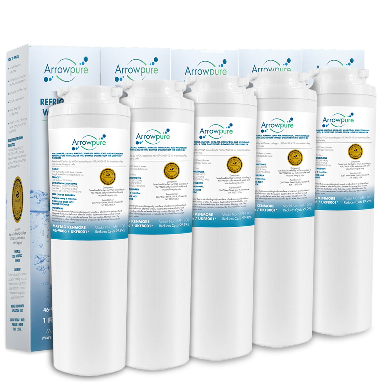 Arrowpure UKF8001 Refrigerator Water Filter Replacement Cartridge