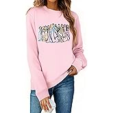 BEBNKGK Magical Sweatshirt Women Magic Embroidered Princess Sweatshirts Cute Family Vacation Shirt Crewneck Long Sleeve Top