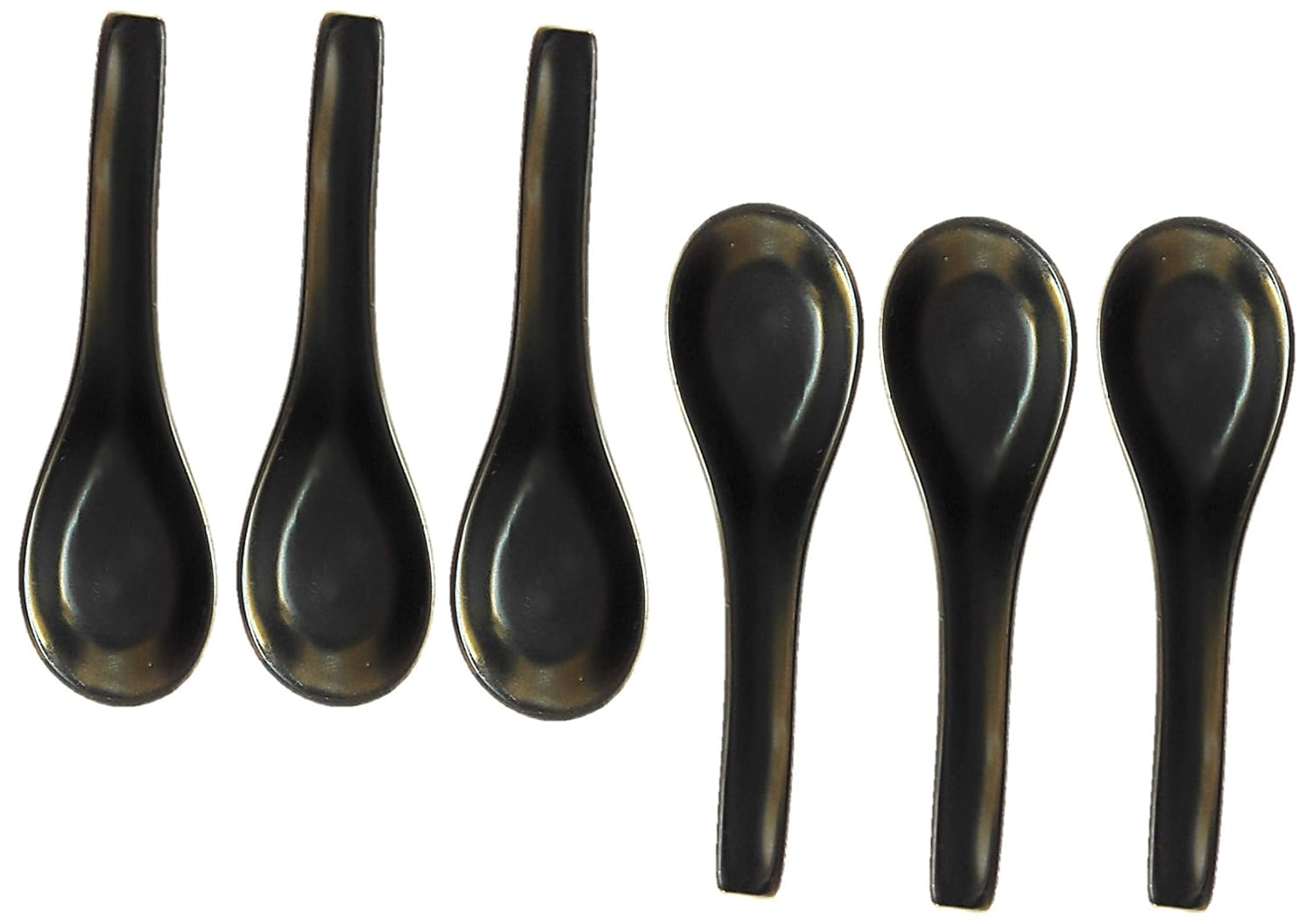 Buy BIRDIE Ceramic Soup Spoon Set Elegant Black Stain Proof Matty
