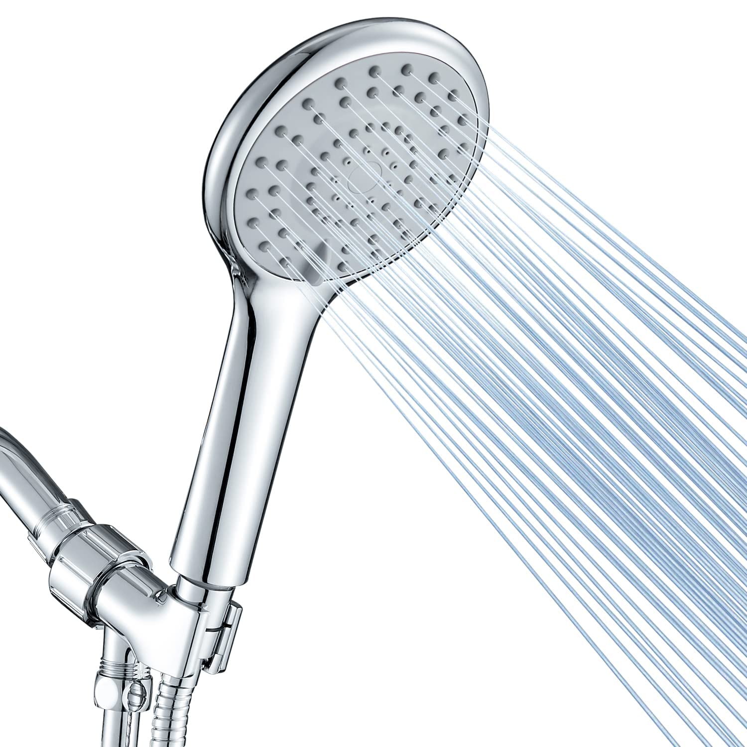 Photo 1 of DOILIESE Shower Heads with Handheld Spray 5-Mode Hand Held Shower Head with Long Hose, High Pressure and Detachable, with Hose 60 inch, Chrome