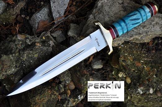 title=coltello da caccia a mano con fodero Coltello a lama fissa