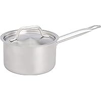 AmazonCommercial 2 Qt. Stainless Steel Aluminum-Clad Straight Sided Sauce Pan with Cover