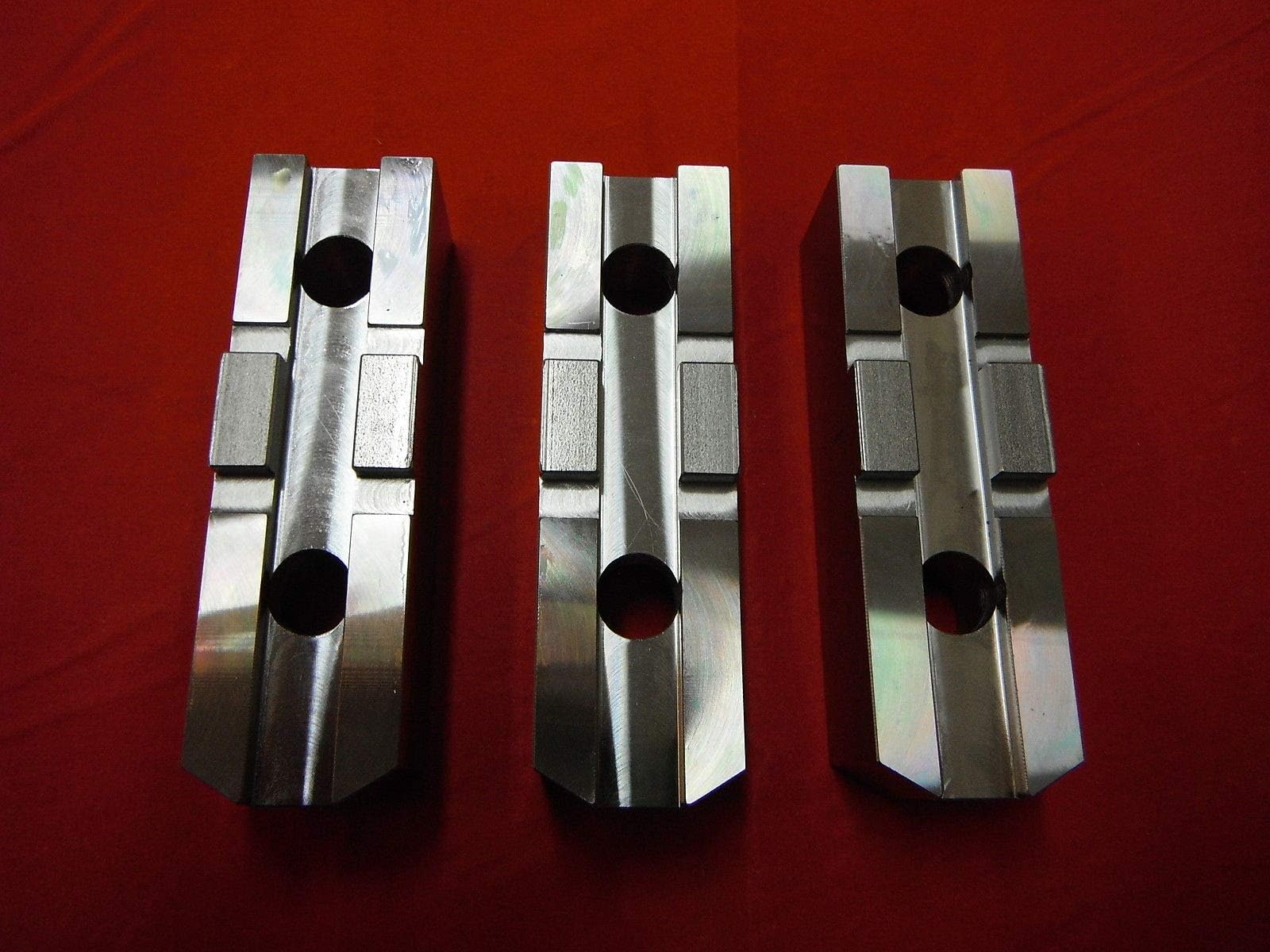3 pcs Soft Steel Jaws Tongue & Groove M2026257 for 10" Mill Lathe Chuck Buck Bison Cushman Huron PBA Yuasa Rohm